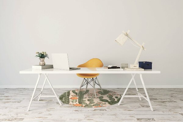 Chair mat orange cactus