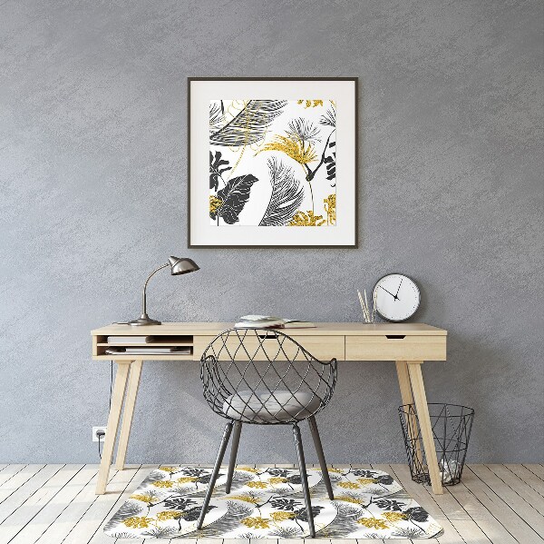 Chair mat floor panels protector tropical Gold