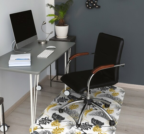 Chair mat floor panels protector tropical Gold
