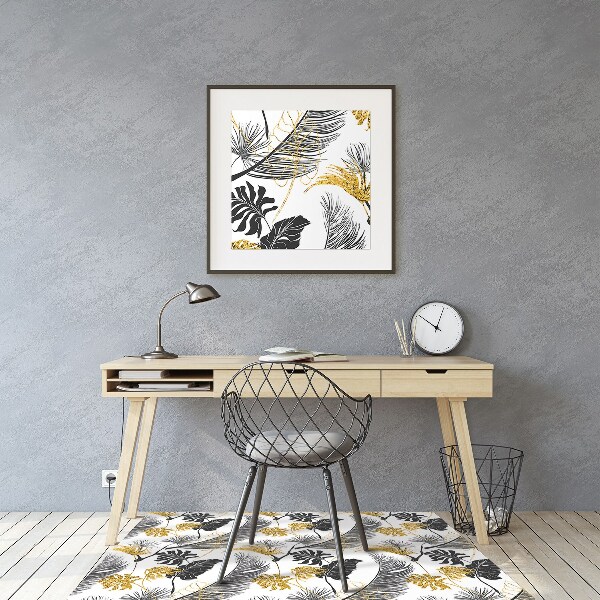 Chair mat floor panels protector tropical Gold