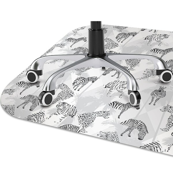Office chair mat Tigers and zebras