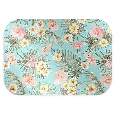 Chair mat floor panels protector pastel flowers