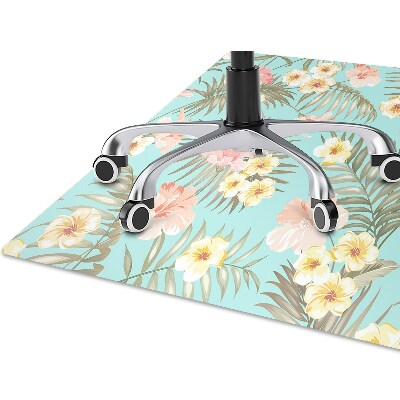 Chair mat floor panels protector pastel flowers