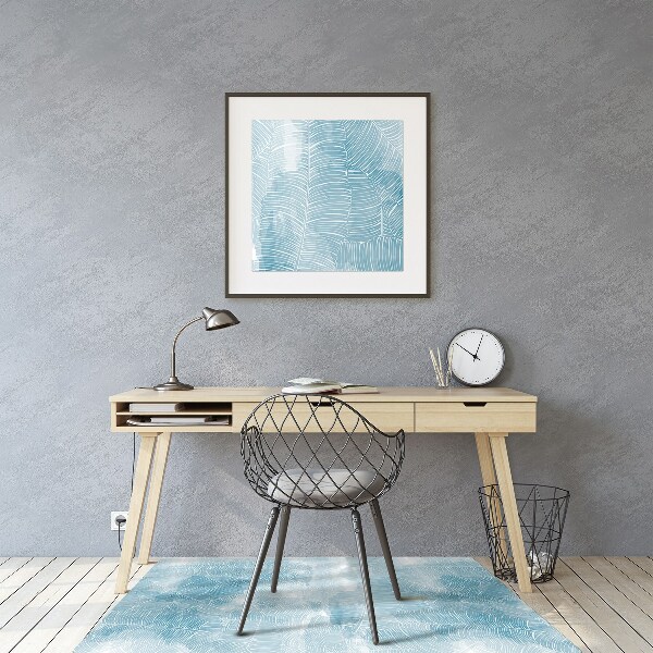 Office chair mat tropical pattern