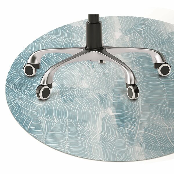 Office chair mat tropical pattern