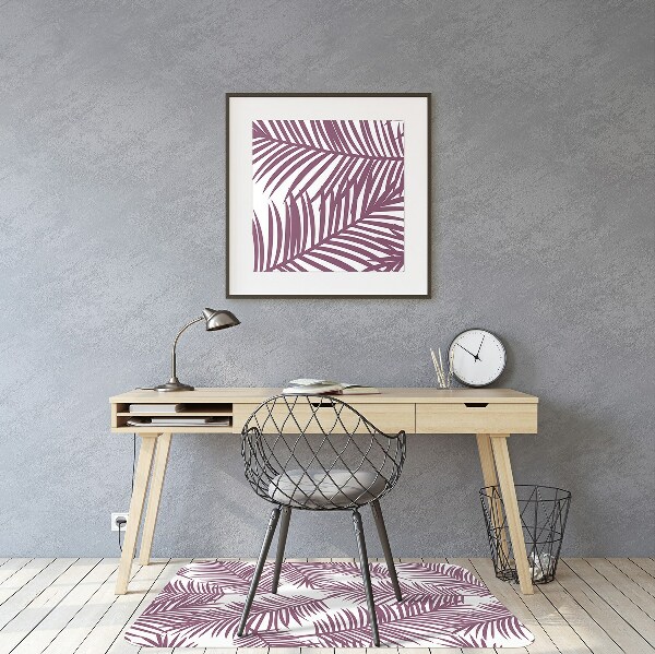 Chair mat floor panels protector purple leaves