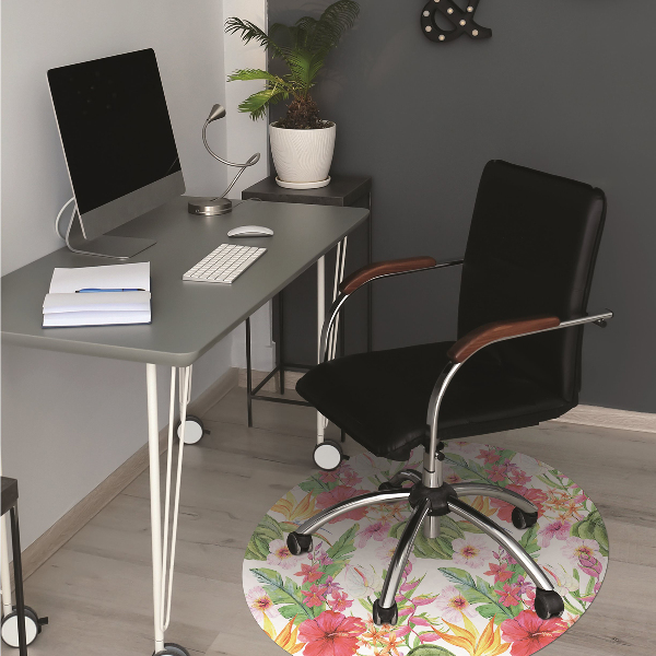 Chair mat exotic hibiscus