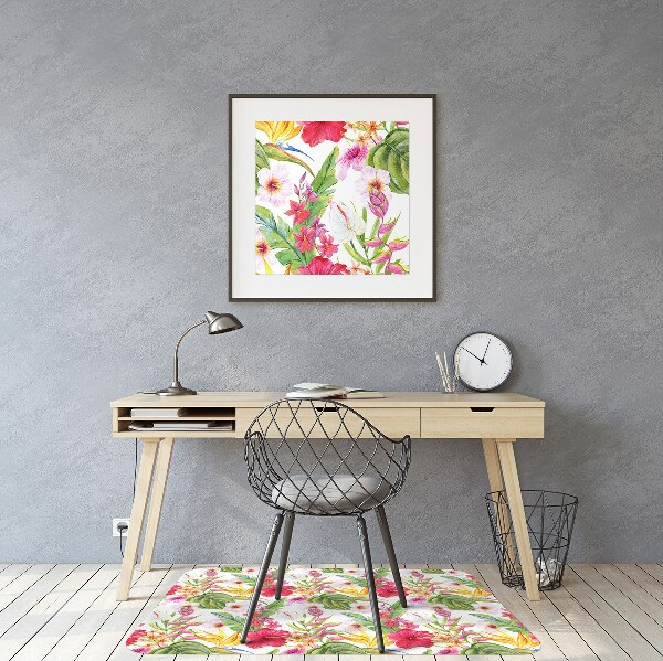 Chair mat exotic hibiscus