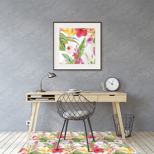 Chair mat exotic hibiscus