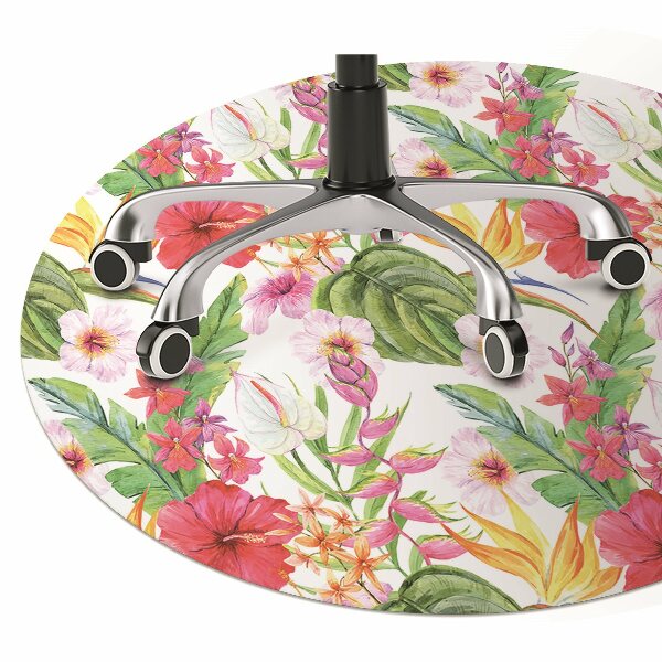 Chair mat exotic hibiscus