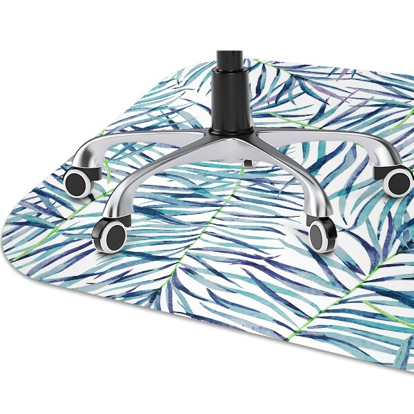 Office chair mat exotic leaves