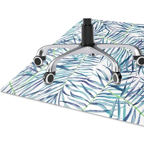 Office chair mat exotic leaves