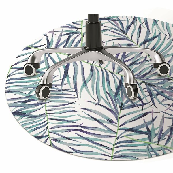 Office chair mat exotic leaves