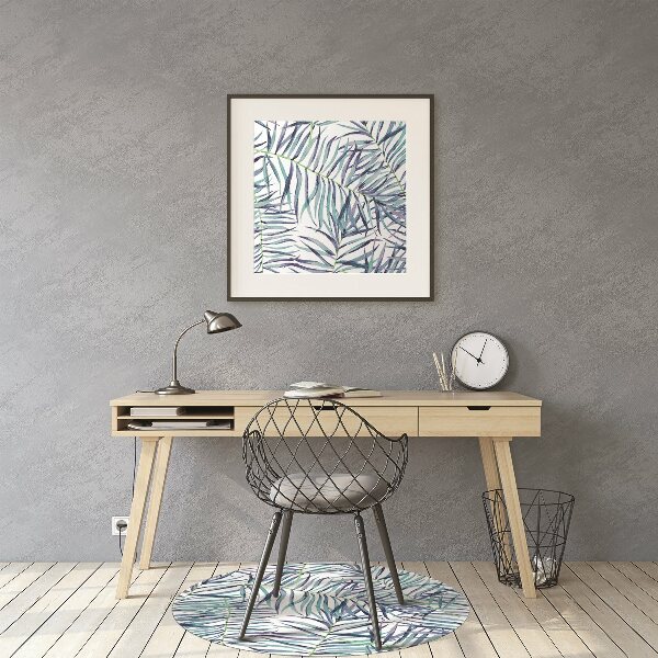 Office chair mat exotic leaves