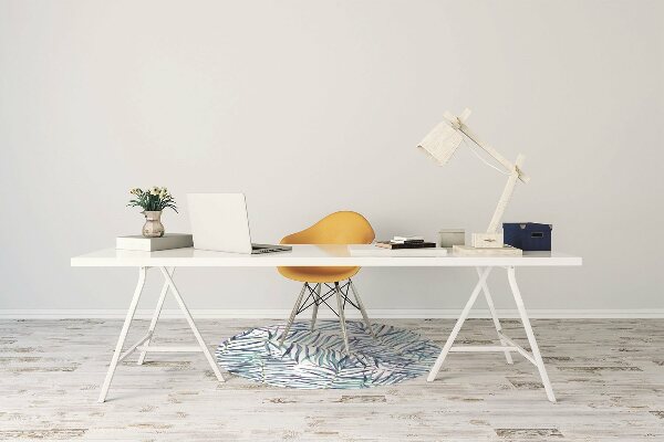 Office chair mat exotic leaves