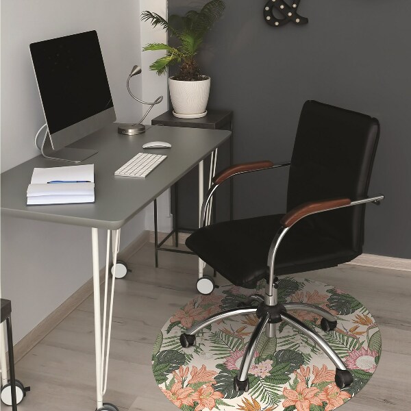 Computer chair mat flowers mural