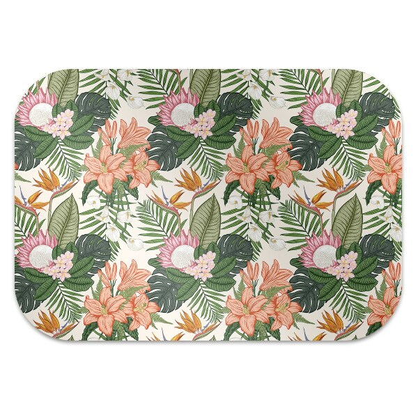 Computer chair mat flowers mural