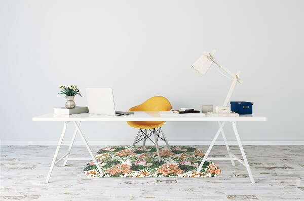 Computer chair mat flowers mural