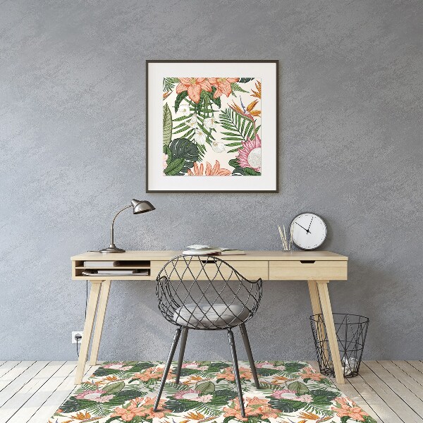 Computer chair mat flowers mural