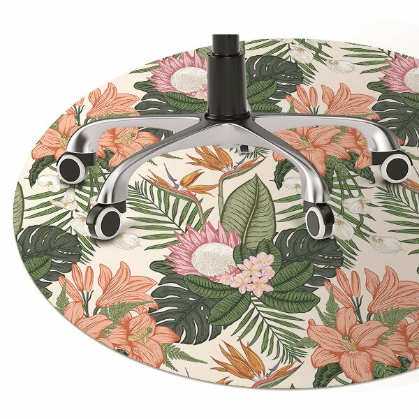 Computer chair mat flowers mural