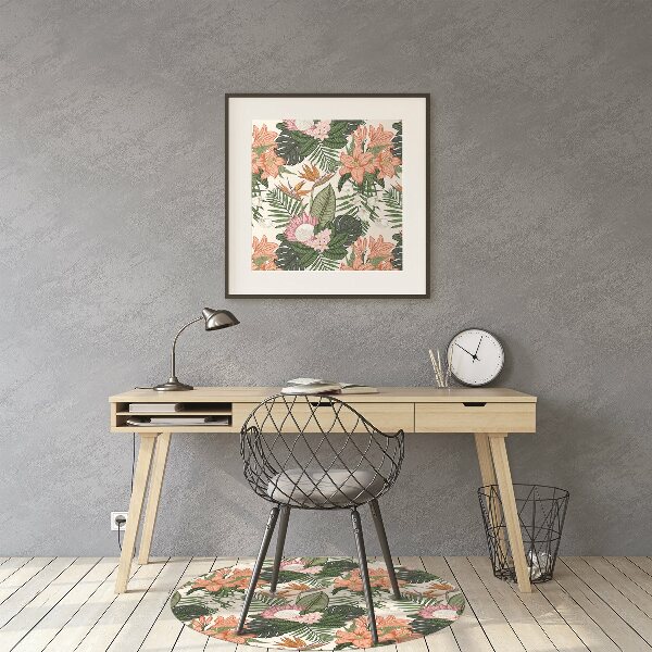 Computer chair mat flowers mural