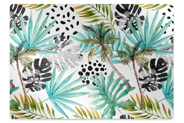 Office chair floor protector Palm trees and leaves
