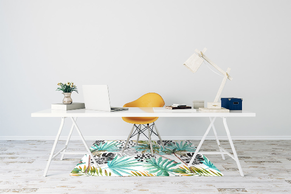 Office chair floor protector Palm trees and leaves