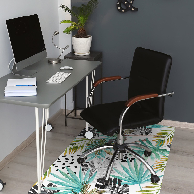 Office chair floor protector Palm trees and leaves