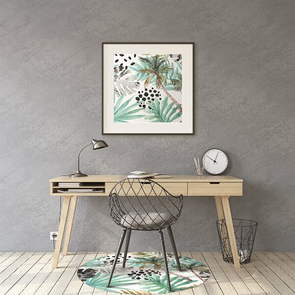 Office chair floor protector Palm trees and leaves