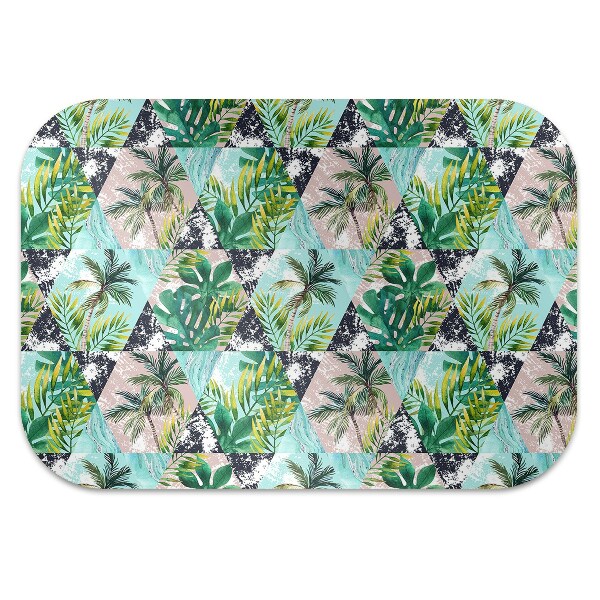 Office chair floor protector palm tree pattern