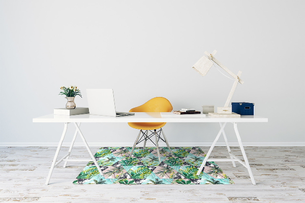 Office chair floor protector palm tree pattern
