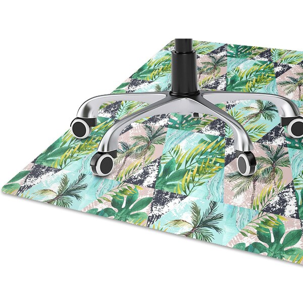 Office chair floor protector palm tree pattern