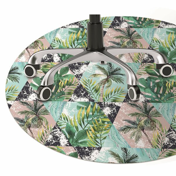 Office chair floor protector palm tree pattern
