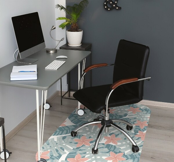 Chair mat floor panels protector tropical mural