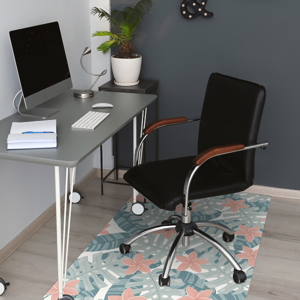 Chair mat floor panels protector tropical mural