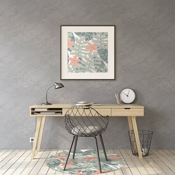 Chair mat floor panels protector tropical mural