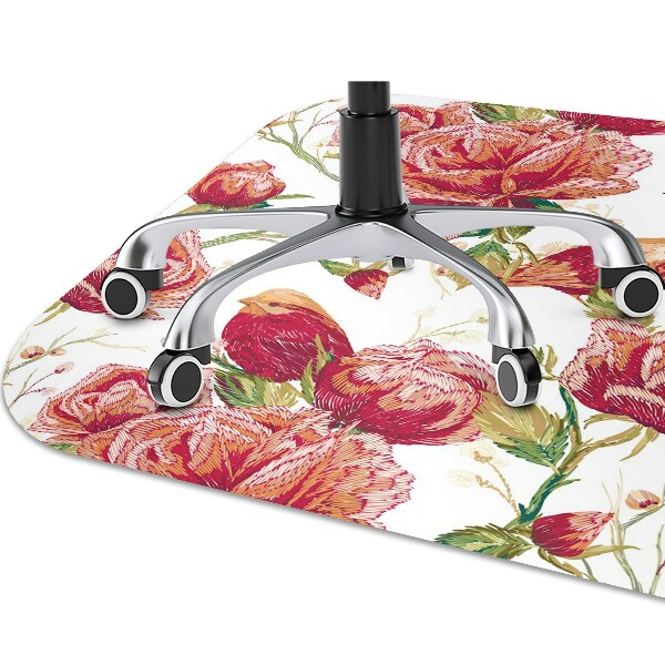 Office chair floor protector red birds
