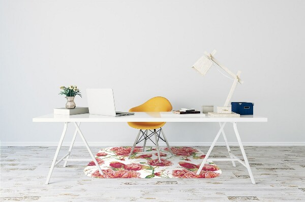 Office chair floor protector red birds