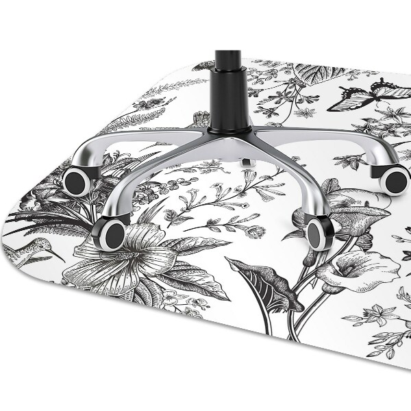 Office chair floor protector Black and white garden
