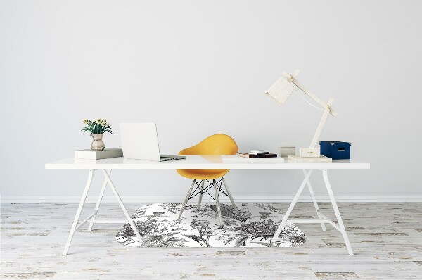 Office chair floor protector Black and white garden