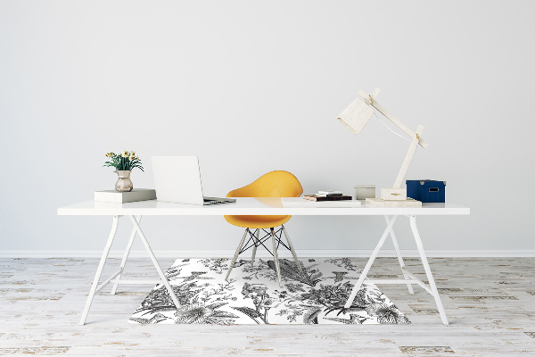 Office chair floor protector Black and white garden