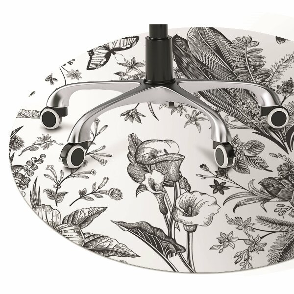 Office chair floor protector Black and white garden