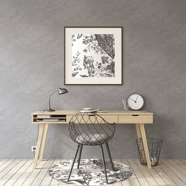 Office chair floor protector Black and white garden