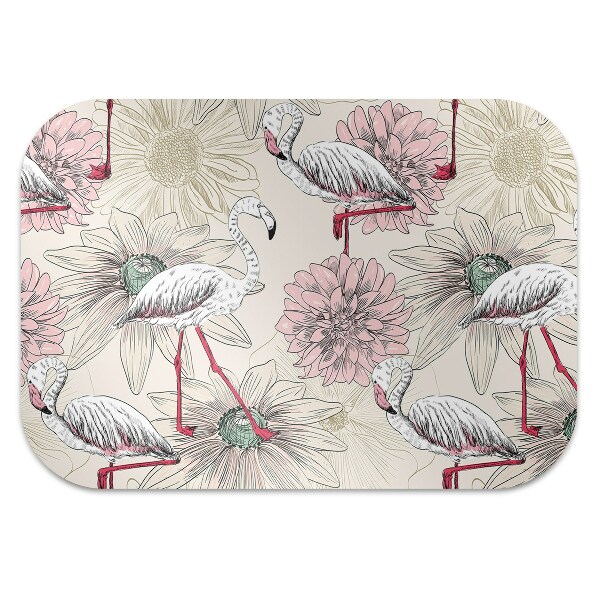Office chair floor protector pink flamingo