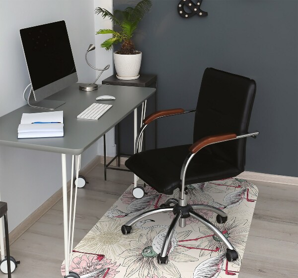 Office chair floor protector pink flamingo