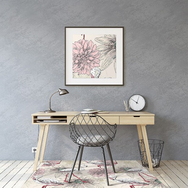 Office chair floor protector pink flamingo