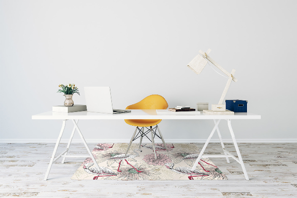 Office chair floor protector pink flamingo