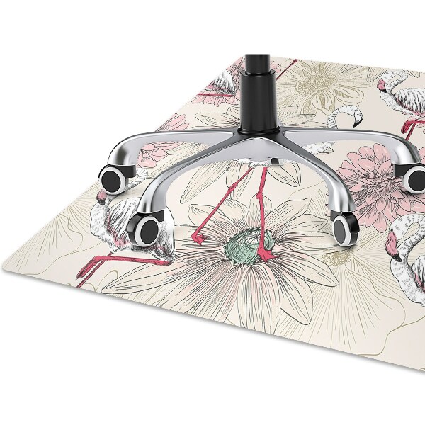 Office chair floor protector pink flamingo