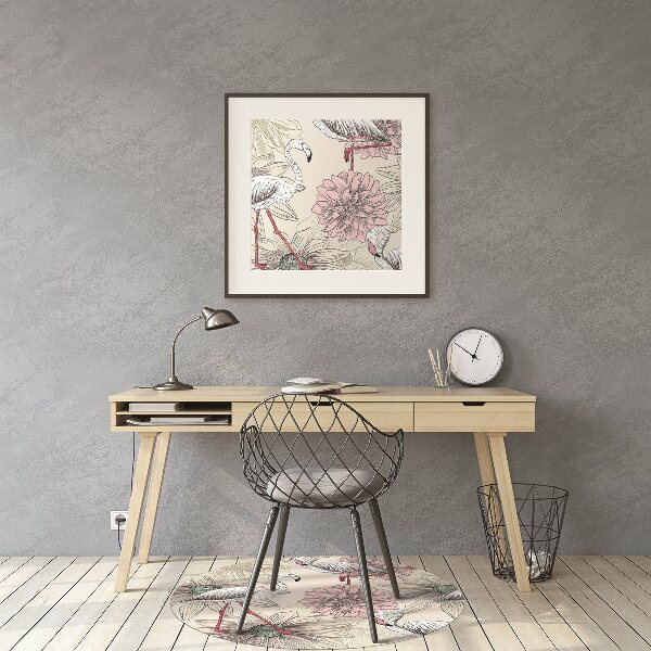 Office chair floor protector pink flamingo