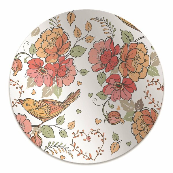 Office chair floor protector ornament birds